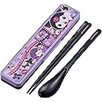 Kuromi Chopsticks and Spoon with Case- Kuromi's Pretty Journey - Authentic Japanese Design - Durable, Dishwasher Safe