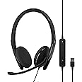 EPOS Adapt 160T USB II - Wired, Double-Sided Headset – USB Connectivity, MS Teams Certified, UC Optimized – Superior Stereo Sound - Enhanced Comfort - Call Control - Black