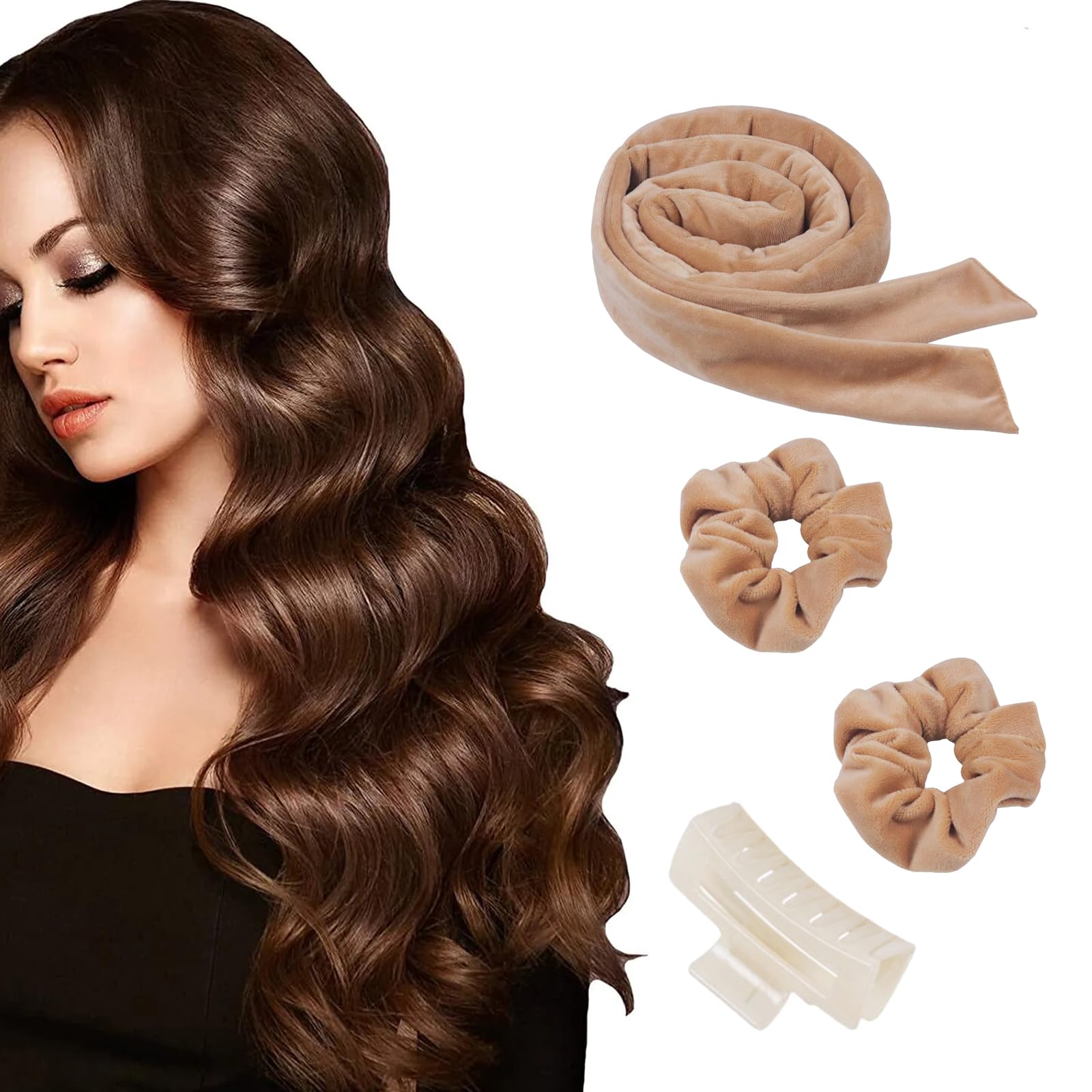 Silk Heatless curlers and Bonnet Hair Wrap Combo Heatless Hair Curler Heatless Curling Set Heatless Curlers Headband MFCGHXR Heatless Curlers Set for Heatless