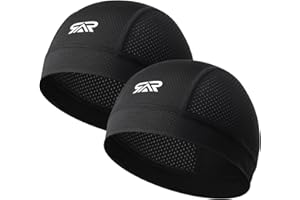 SUNMECI 2 Pcs Cooling Breathable Mesh Skull Cap for Men Women Lightweight Quick Dry Cycling Moto Helmet Hard Hat Liner
