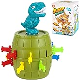 ZOPMTIYO Pop-Up Dinosaur Pirate Board Game for Kids Ages 3+ – Surprise Dino Bucket Toy with 16 Colorful Swords – Fun Family P