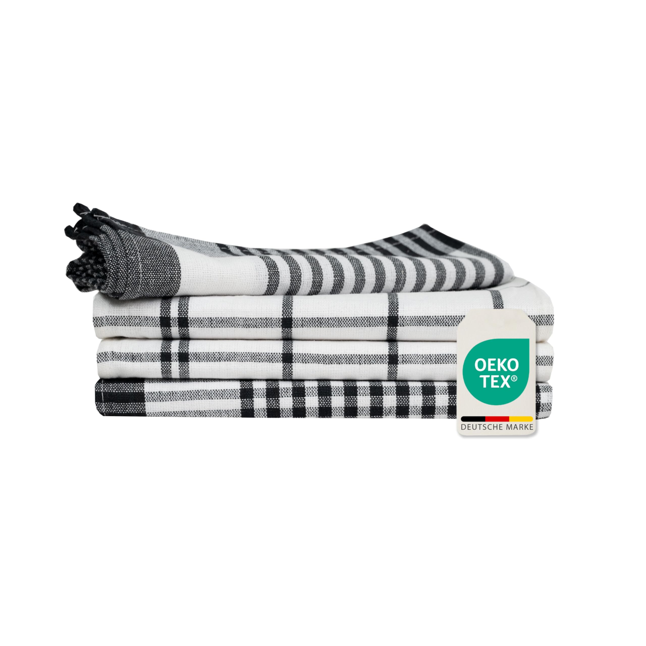 Set of 4 Tea Towels 50 x 70 cm 100% Cotton 70 g Premium Quality Super Absorbent Kitchen Towels Washing Cloths Tea Towels Dish Towels Dish Cloth – Müskaan