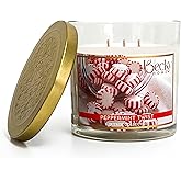 Peppermint Scented 3-Wick Candle in Glass Jar | Candles for Home | 14.5oz Rustic Home Decor Novelty Candle | 60 Hour Burn Time Candle