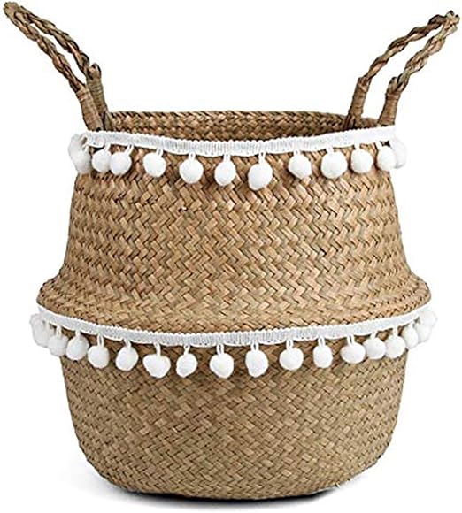 DMX Decoración del hogar Cesta de Almacenamiento Tejido a Mano Cesta de