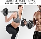 PROIRON 30kg Adjustable Dumbbells Cast Iron Set with Bar Attachment view 7