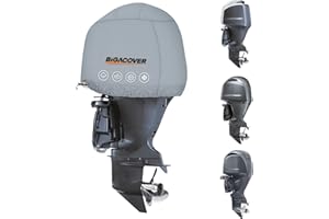 BIGACOVER Outboard Motor Cover for Yamaha F150 F175 F200 Outboard Motor Cover, Waterproof Heavy Duty 600D Oxford with Cotton Lining Fade Resistant Boat Engine Hood Cowling Cover(B-Series)