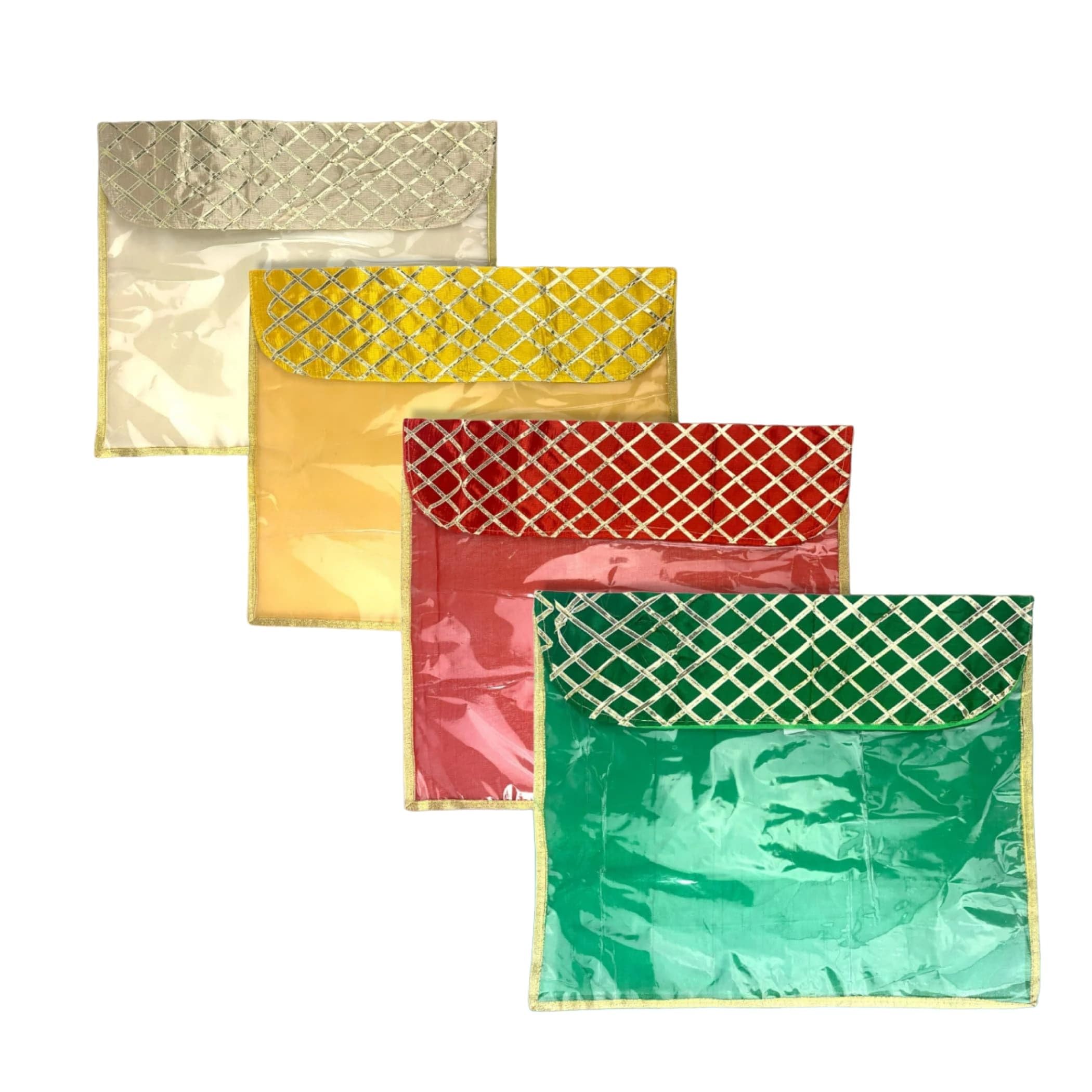 Photo 1 of LoveNspire 5 Assorted Gotta Patti Saree Bags Lehnga Cover Clothes Organizer Sari Storage Bag for Wardrobe and Gifting Storage Indian Wedding Favor Cloth Case Birthday