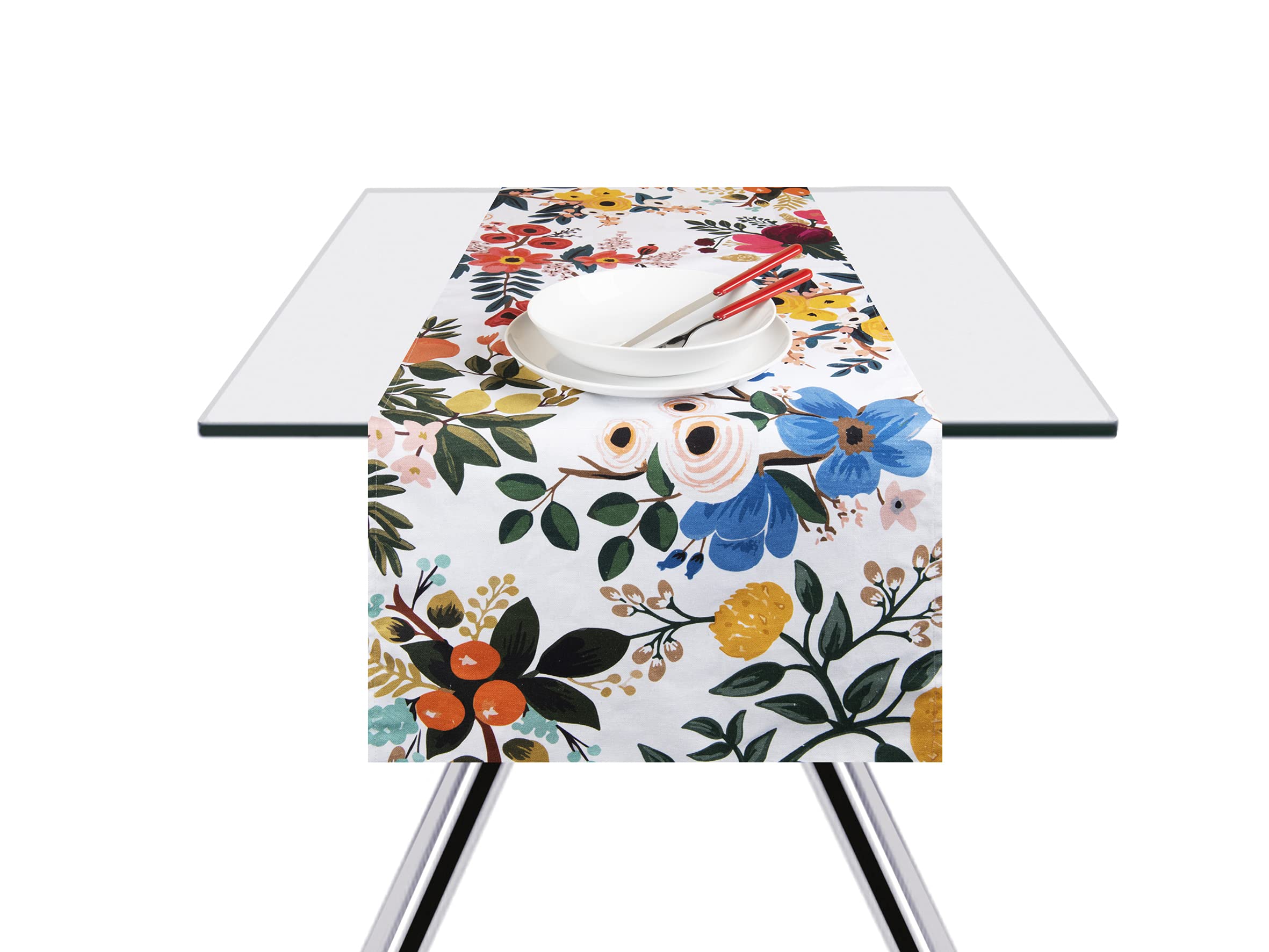 Excelsa Fiori Frida Table Runner 100% Cotton 140 x 45 cm