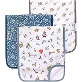 Copper Pearl Premium Baby Burp Cloths - 3-Pack Large Cotton Burp Cloths, Extra Soft Spit Up Rags with 3 Absorbent Layers, Perfect for Baby Boy and Baby Girl Gifts (21" x 10" Size, Wizarding World Set)