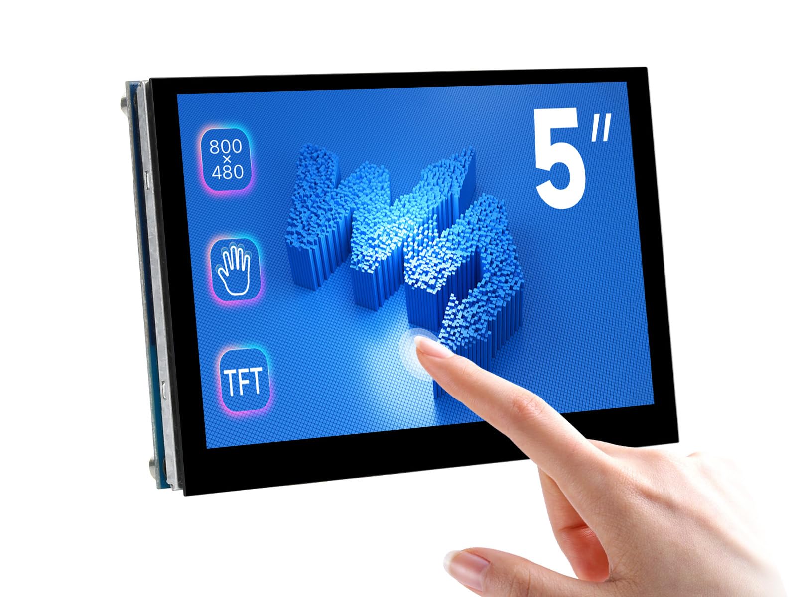 Waveshare 5inch LCD, Capacitive Touch Display, DSI Interface, 800×480 Resolution, Compatible with Raspberry Pi 4B/3B+/3A+/3B/2B/B+/A+/CM3/3+/4