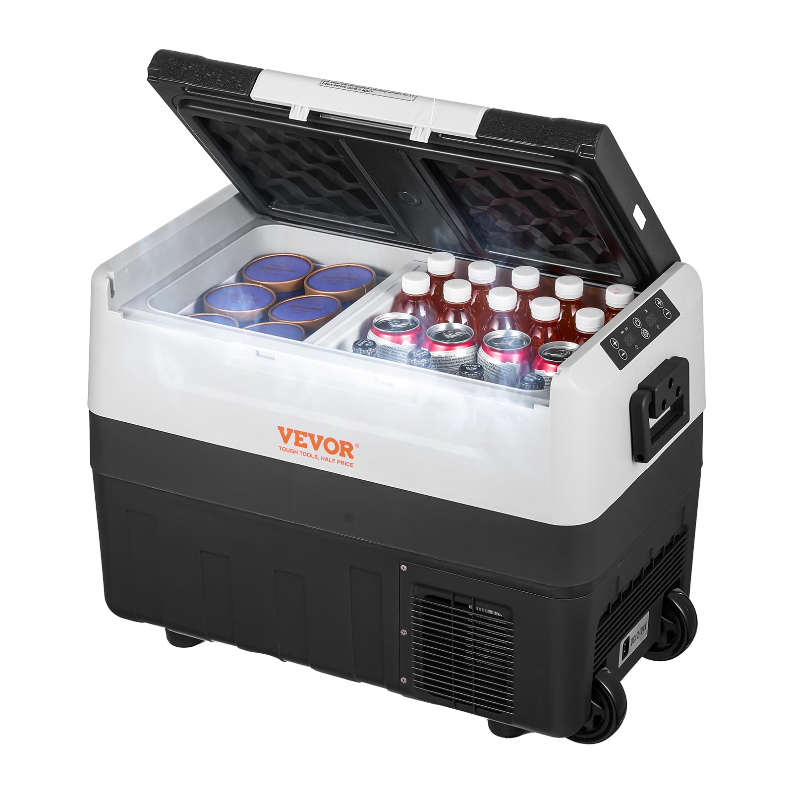 Photo 1 of **NON-FUNCTIONAL** VEVOR Car Refrigerator, 12 Volt Car Refrigerator Fridge, 48 QT/45 L Dual Zone Portable Freezer, -4?-50? Adjustable Range, 12/24V DC and 100-240V AC Compressor Cooler for Outdoor, Camping, Travel, RV