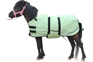 Gallopoff Foal/Mini Horse Size 30"-48" Waterproof & Breathable 300 Denier Winter Turnout Blanket with 150g Polyfill Grassgreen Medium