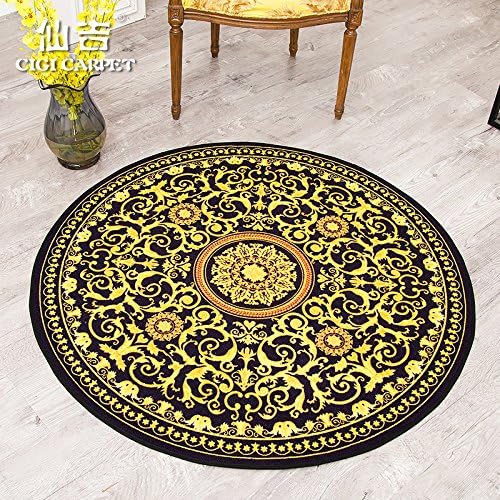 BLZZR*The trend of Europe and the Personality geometry classical circular rug bedroom living room coffee table computer chairs the nacelle seat circle and X 150cm,150cm Golden Years