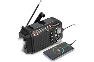 Hand Crank Emergency Weather Radio with 9620mAh Power Bank, NOAA AM FM Shortwave Portable Radio, Solar & USB-C Charging, Flas