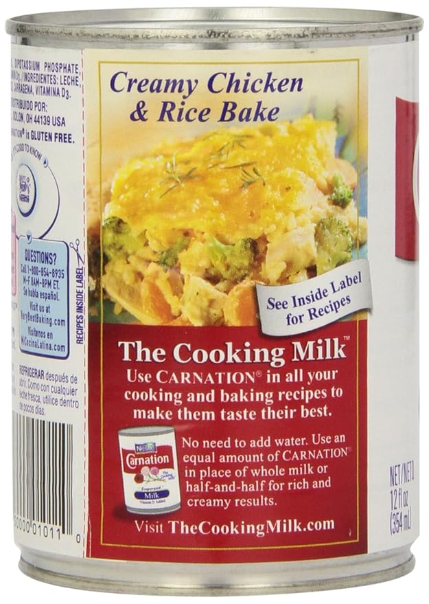 Amazon Com Carnation Carnation Evaporated Milk 12 Ounce Cans Pack Of 24 Sweetened Condensed Milk Grocery Gourmet Food