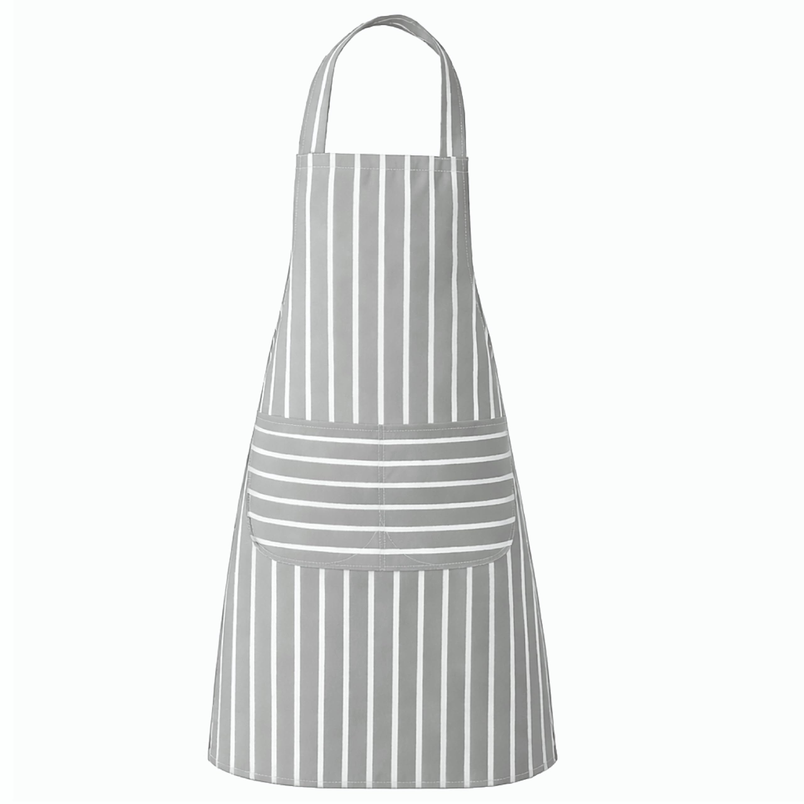 Clay Roberts Chefs Apron, Grey, Cooking and Baking Apron for Men and Women, Double Pockets, Kitchen Butchers Aprons, BBQ & Catering Bibs, Cooking Tabards