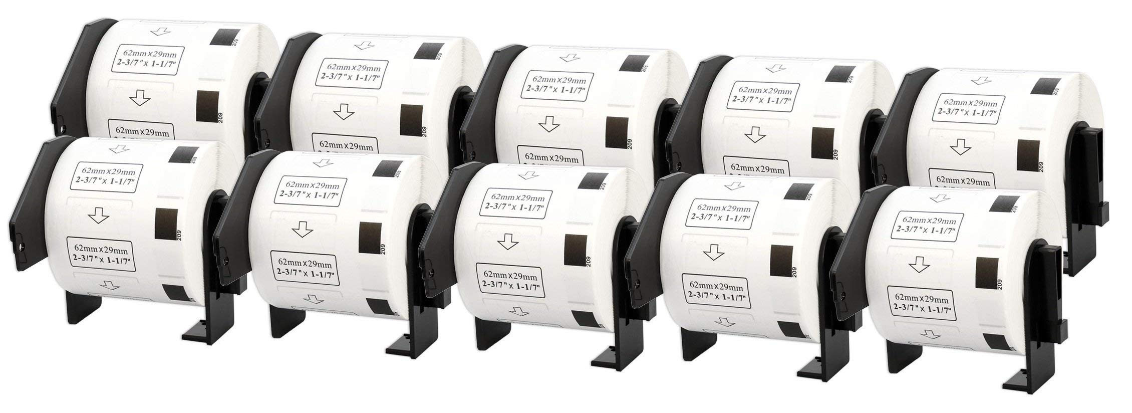10x DK-11209 29 x 62 mm Compatible Address Labels Rolls (800 Labels per Roll) for P-Touch QL-1110NWB QL-1100 QL-1060N QL-500 QL-500BW QL-570 QL-580 QL-700 QL-710W QL-800 QL-810W QL-820NWB