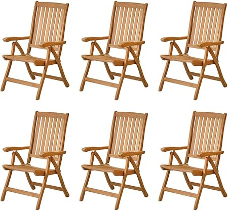 Amazon.de: 6x Premium Hochlehner "Pisa" aus Teak-Holz Edler