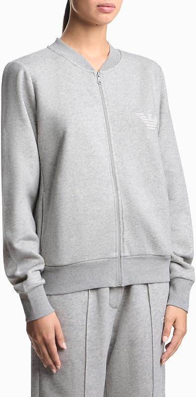 Icónico Sweatshirt Feminino Terry Aberto Cinzento, Cinzento, S