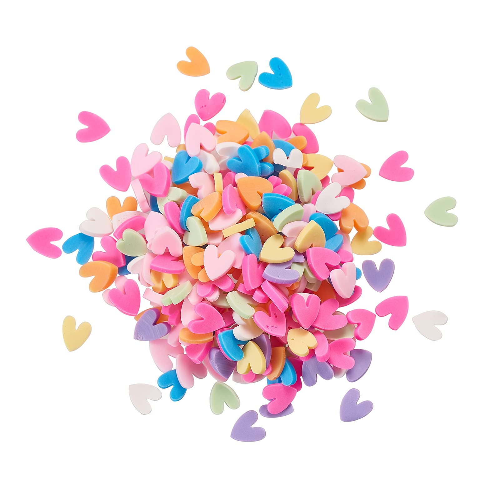 Airssory 50 g Random Color Tiny Soft Polymer Clay No-Hole Charms Filler No Hole Beads Pastel Heart Flatbacks Cab Accessories for Nail Art Decoration Phone Case - 3.5~5x4~5mm