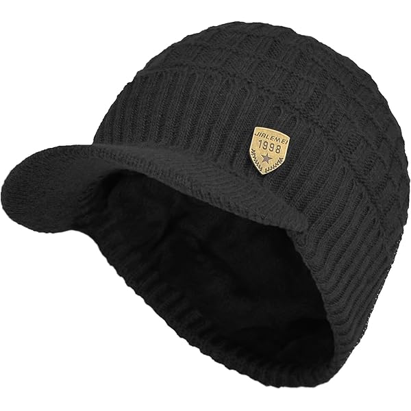 帽子 VALLAD BEANIE CAP BLK / NVY premium-v-logo-knit-beanie-hat