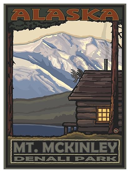 Amazon Com Mt Mckinley Denali Alaska Park Cabin Travel Art Print