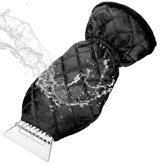 MATCC Eiskratzer Mit Handschuh Auto Eiskratzerhandschuh Innen Velours Gefüttert Nie Eingefrorene Winter Kratzer Eiskratzer Ha
