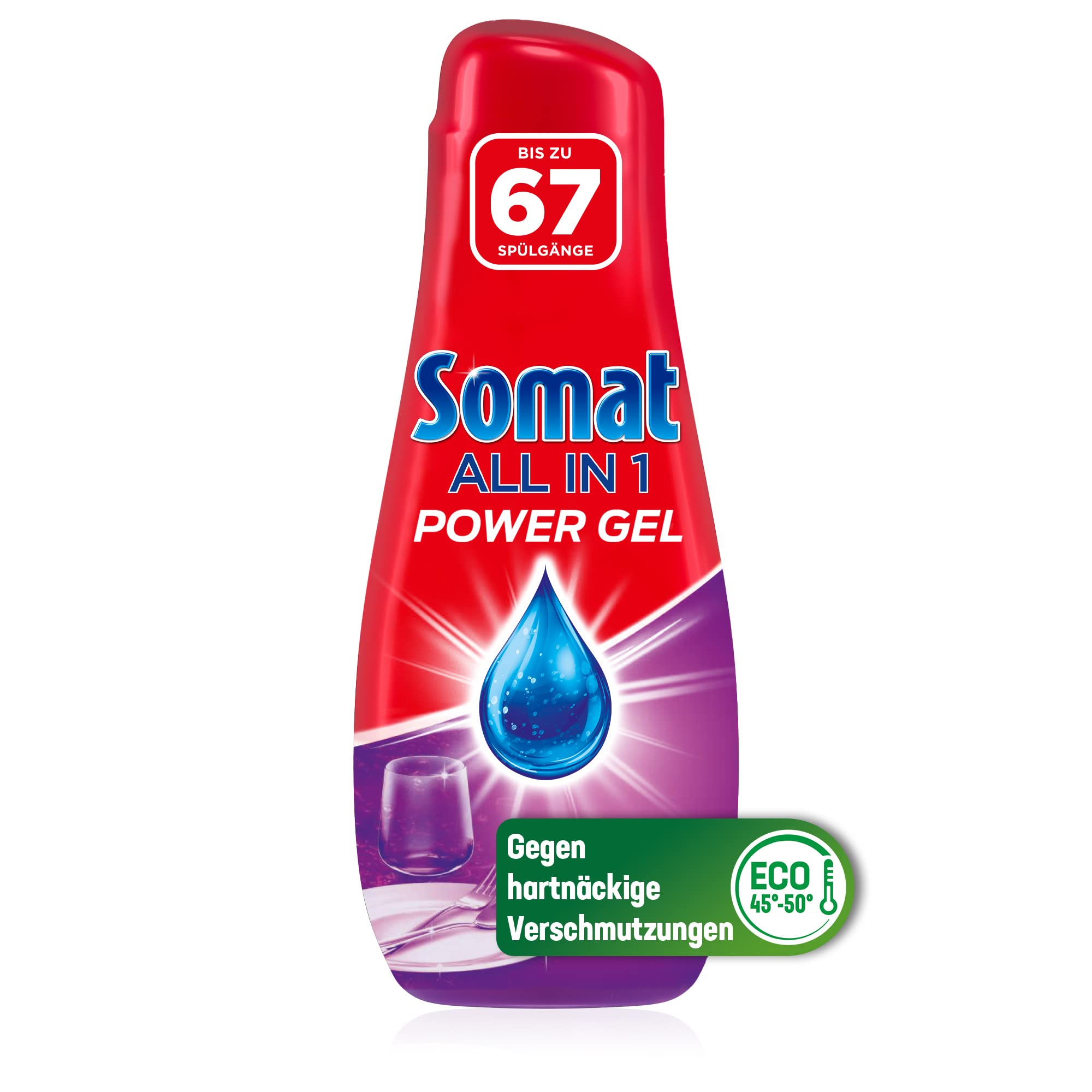 Somat All in 1 Power Gel (67 Spülgänge), Geschirrspülmittel für kraftvolle Reinigung und strahlend sauberes Geschirr, sogar im Eco-Programm & bei niedrigen Temperaturen