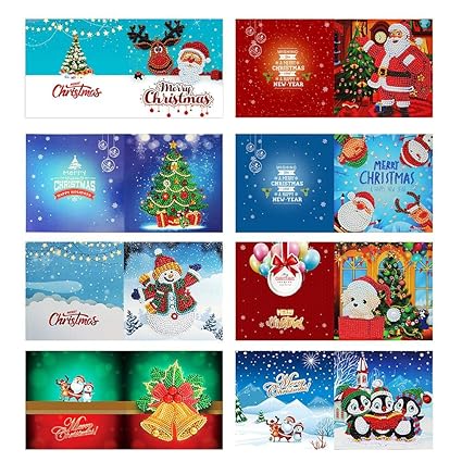 Demiawaking 8pcs Biglietti Di Auguri Natalizi Fatti A Mano