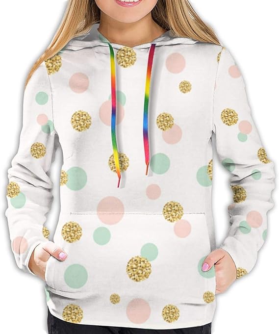 FISHISOK Glitter Confetti Polka dot Hoodies Women Active Hoodie Fashion