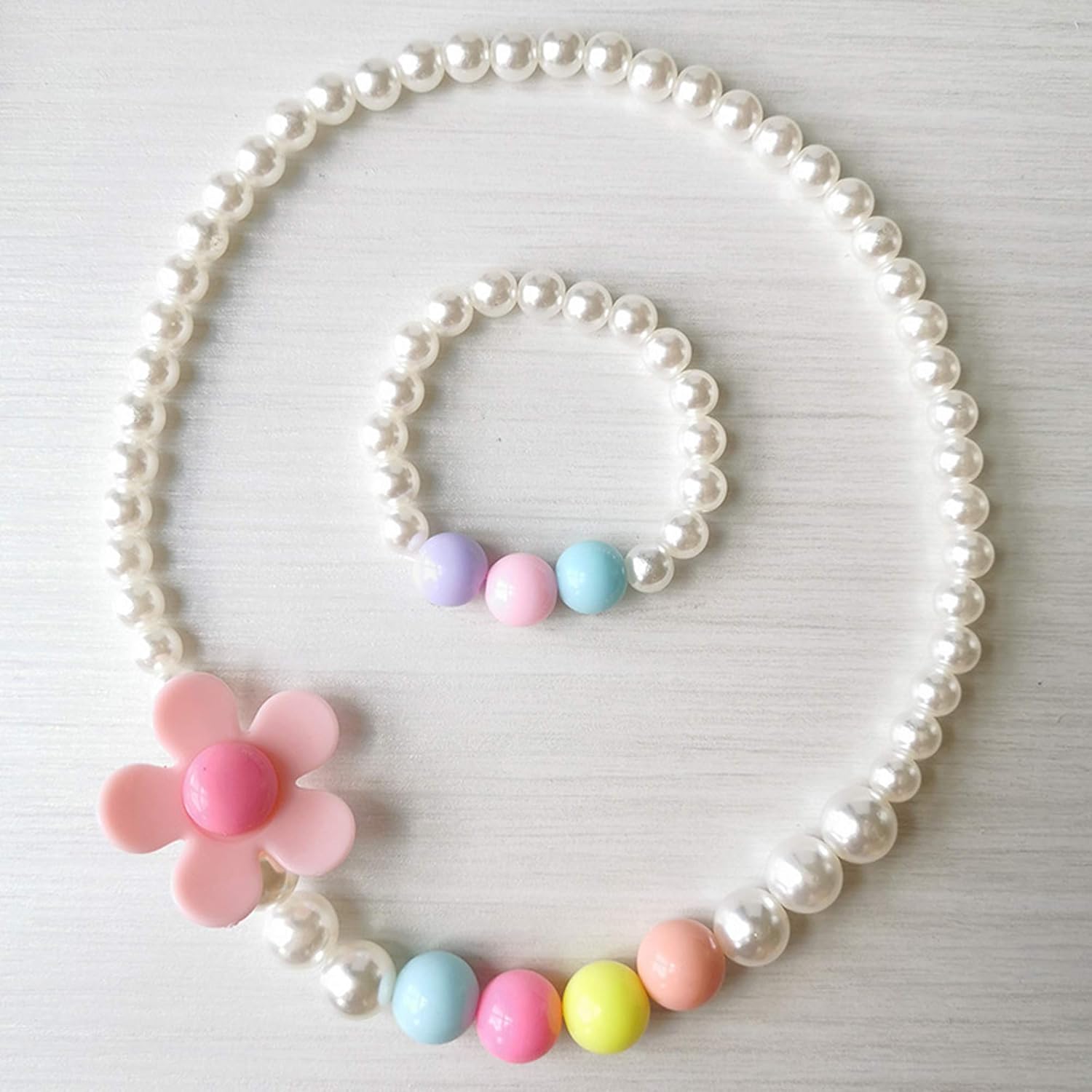 PPXMEEUDC 8 Sets Princess Necklace Bracelet Little Girl Necklace Bracelet Girls Play Jewelry Set for Dress Up Pretend Play Jewelry Kit Party Favors: Toys & Games