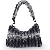 Extolove Furry Purse Y2K Fluffy Bags Faux Fur Purses for Women Fuzzy Tote Bag Plush Shoulder Handbags