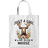 WAITPI Animal Aesthetic Tote Bags Gifts for Women Who Love Animals, Funny Cute Reusable Canvas Tote Bag for Shopping Camping