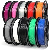 YOUSU PLA Filament Bundle 1.75mm 10x250g, 10 Pack 250g Sample 3D Printer Filament, 3D Printing Filament Multi Pack