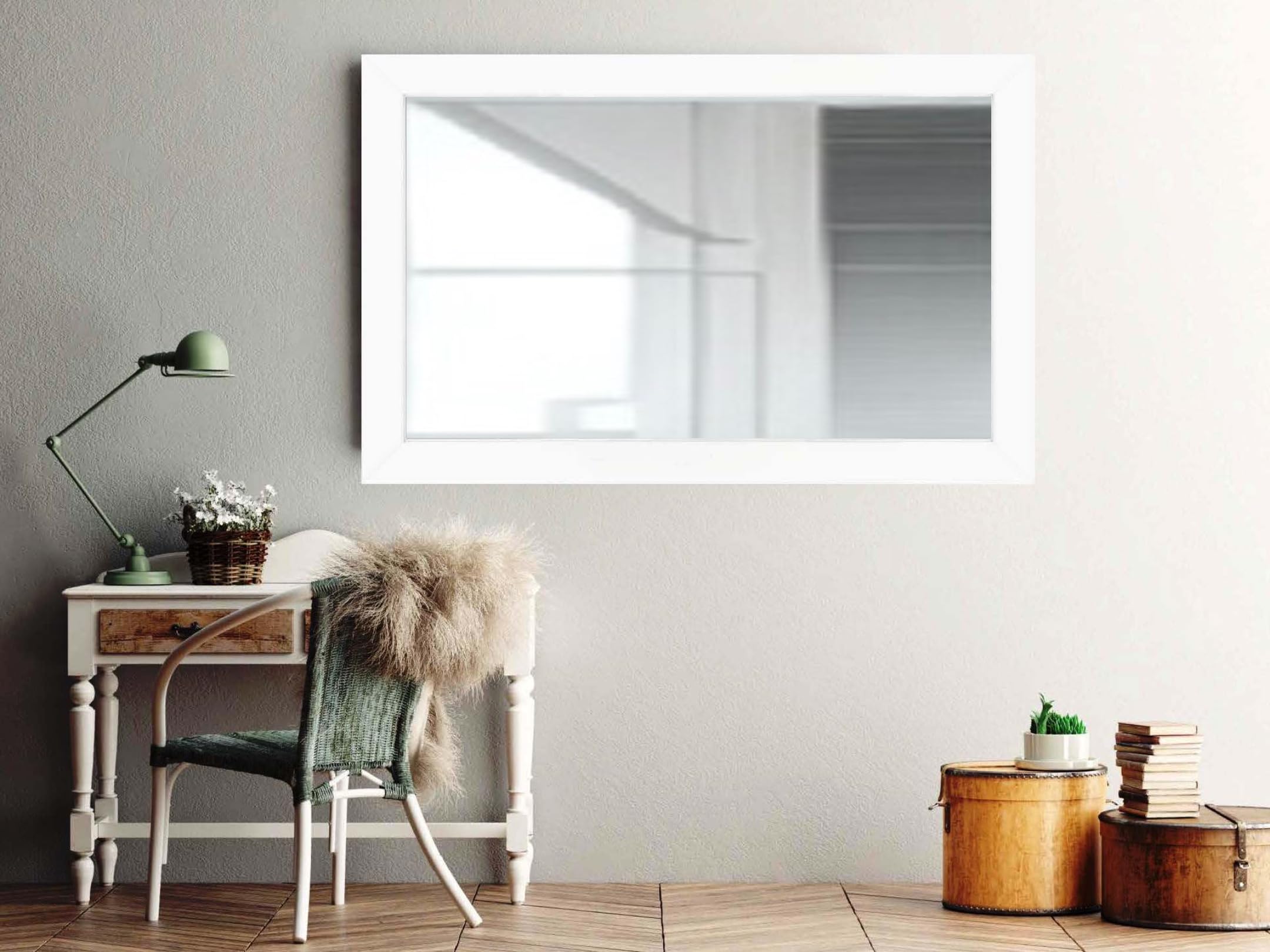 Zalena Ricky 30 x 25 cm Frame Mirror Wall Mirror Design Mirror Bathroom Mirror for the Home Guest Bathroom Hallway Gadrobe Living Room