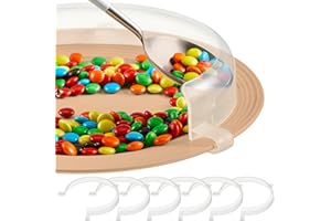 Landical 6 Pcs Plate Guard for Eating Spill Proof Food Guard One Handed Adaptive Equipment for Elderly Disabled Handicapped Parkinson Scooping Food, Fits Most 9" to 12" Plates(Transparent)