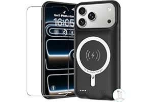 YINGYKJ Battery Case for iPhone 17 Pro Max, Upgraded 12000mAh Pack Rechargeable Charger Case with Wireless Charging Compatible for iPhone 17 Pro Max (6.9 inch) External Battery Charging Cover (Black)