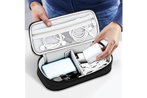Travel Cable Organizer Pouch Electronic Accessories Carry Case Portable Double Layers Storage Bag for Cord, Charger, Phone, E