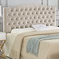 24KF Tufted Velvet Headboard Queen/Full Size - Upholstered Button-Tufted Elegant Bed Headboard In Taupe - View #2