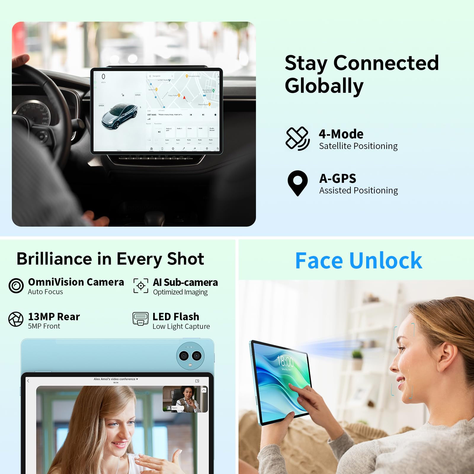 TECLAST Tablet 11 inch Android 14 Tablets, P50 14GB+128GB,1TB Expand, Widevine L1 Compatible 8-Core Tablet with 5G WiFi, 8000mAh Battery, 13MP Camera, 11