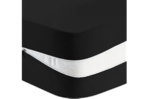 PrinceDeco Extra Thick Futon Mattress Cover for Traditional Japanese Futon Mattress, Floor Mattress Cover with Zipper, Machine Washable, Black, Full