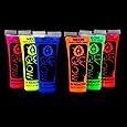 UV Glow Blacklight Face and Body Paint 0.34oz - Set of 6 Tubes - Neon Fluorescent