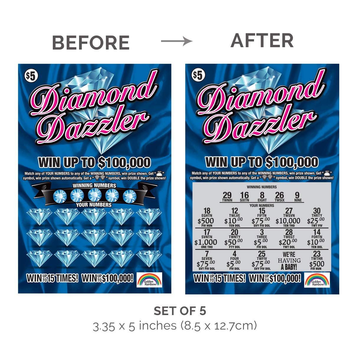 Pregnancy Announcement Scratch Off Cards – 5-Pack Baby Surprise Announcement for Grandparents or Husband – Baby Announcements Ideas for Grandma, Aunt, Sister – Funny Keepsake
