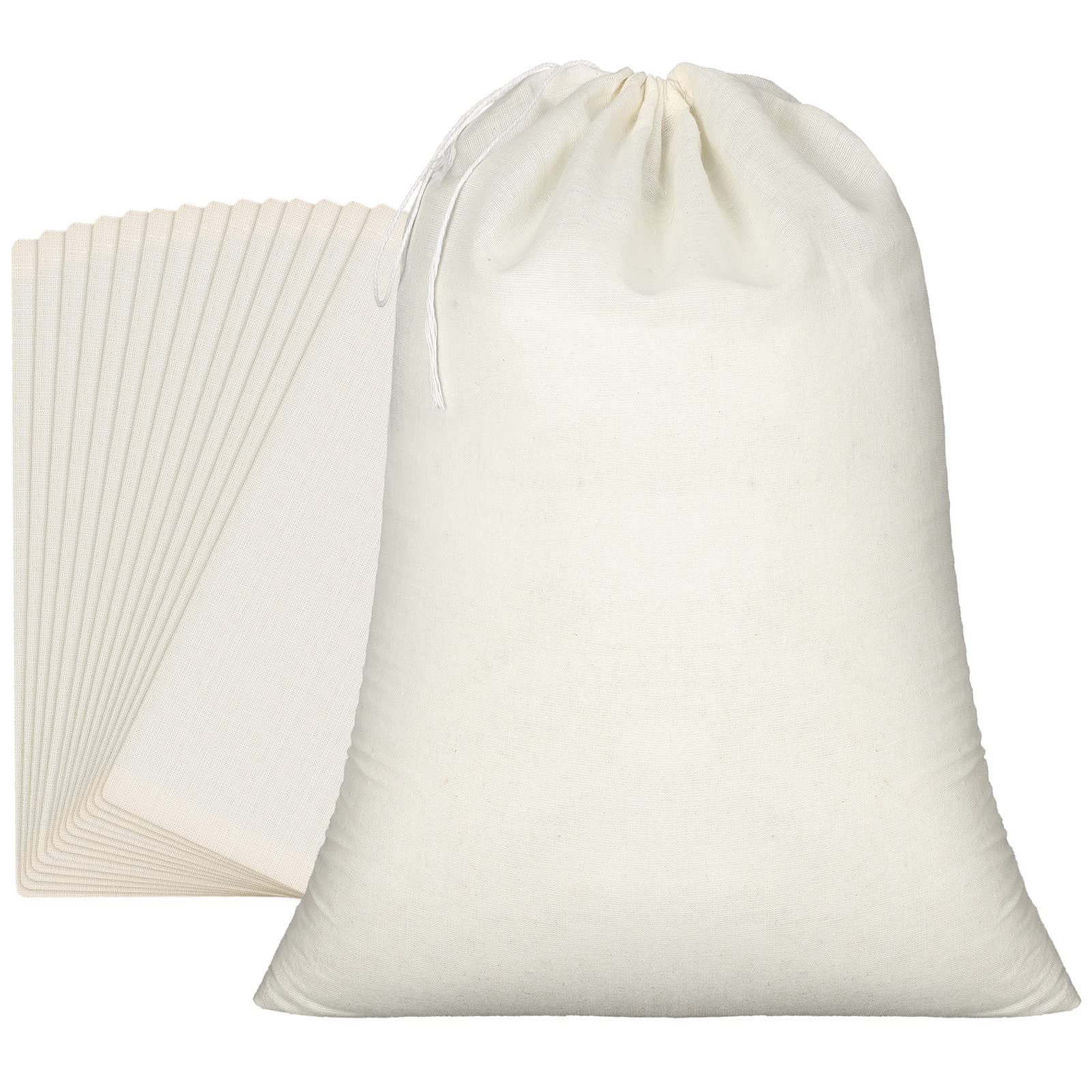 Photo 1 of Pangda 15 Pcs Muslin Bags 15 x 22 Inch Cloth Bags with Drawstring Large Storage pouches Bulk Cotton Reusable Grocery pouches DIY Craft Sachet for Party Wedding Home Storage