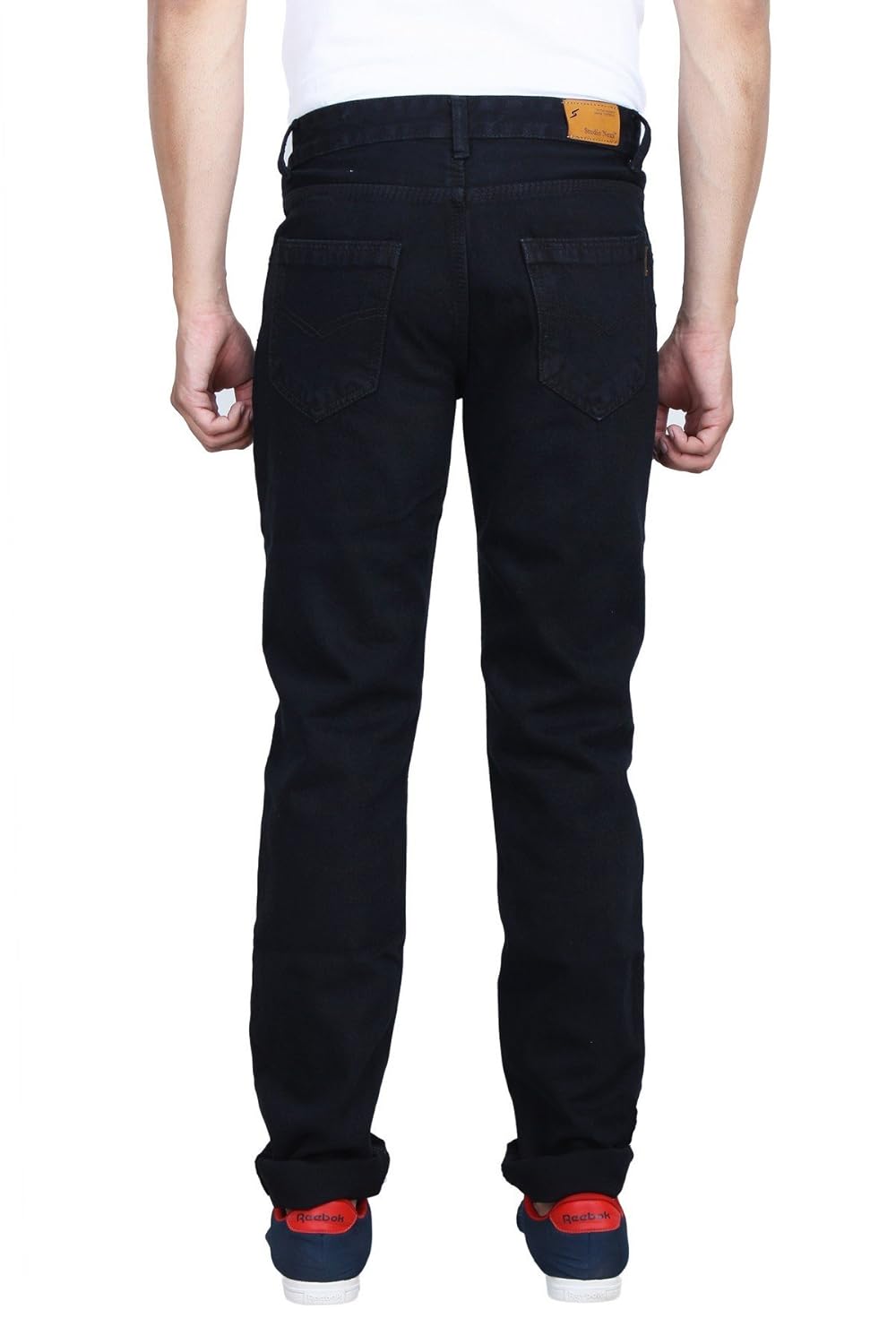 studio nexx men's regular fit non stretch denim (black)