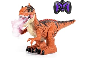 MAGICDINOSAUR Big Remote Dinosaur Toys for Boys 3-5, Electric Realistic RC T-rex with Spray, Lights & Sounds, Rechargeable Dino Robot with Fire Breathing, Gift for Boys & Girls 4-7 8-12 Years