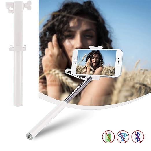 X-Tab Handy Selfie Stick für Phicomm Energy M/M+ / E550 Selfie Stange Stick Halterung Smartphone - UStick Weiß