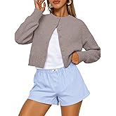 Trendy Queen Cropped Cardigan Sweaters for Women Lightweight Y2k Fall Outfits Spring Fashion Clothes 2026