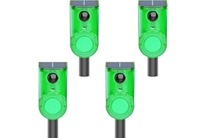 SENKEFEI SS Solar Outdoor Motion Sensor Alarm - Ultrasound & Alarms 130db Motion Detector Loud Noise Maker,Strobe Light,for Home, Villa,Yard,Chicken coop,Farm,Barn.4 Work Modes.Say Goodbye to The Intruders 4Pack