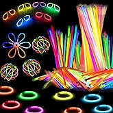 Naivees 204 Pack Glow Sticks Bulk Party Supplies, 8 Inch Glow in the Dark with Connectors, Neon GlowSticks for Party Decorations, Camping and Wedding